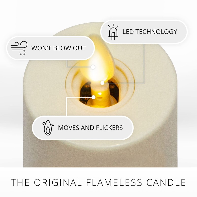 Luminara Flameless LED Tea Light Candle, 1.4" x 2", Pack