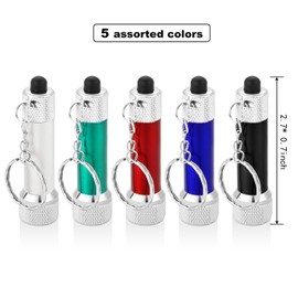 Tatuo 20 Pieces Mini Flashlights Keychain 5 Bulbs LED Keychain for Camping Kids Party Favors (Style 1)