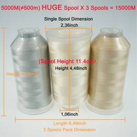 New brothreads - 40 Options- Various Assorted Color Packs of Polyester Embroidery Machine Thread Huge Spool 5000M for All Embroidery Machines -Neutral Colors