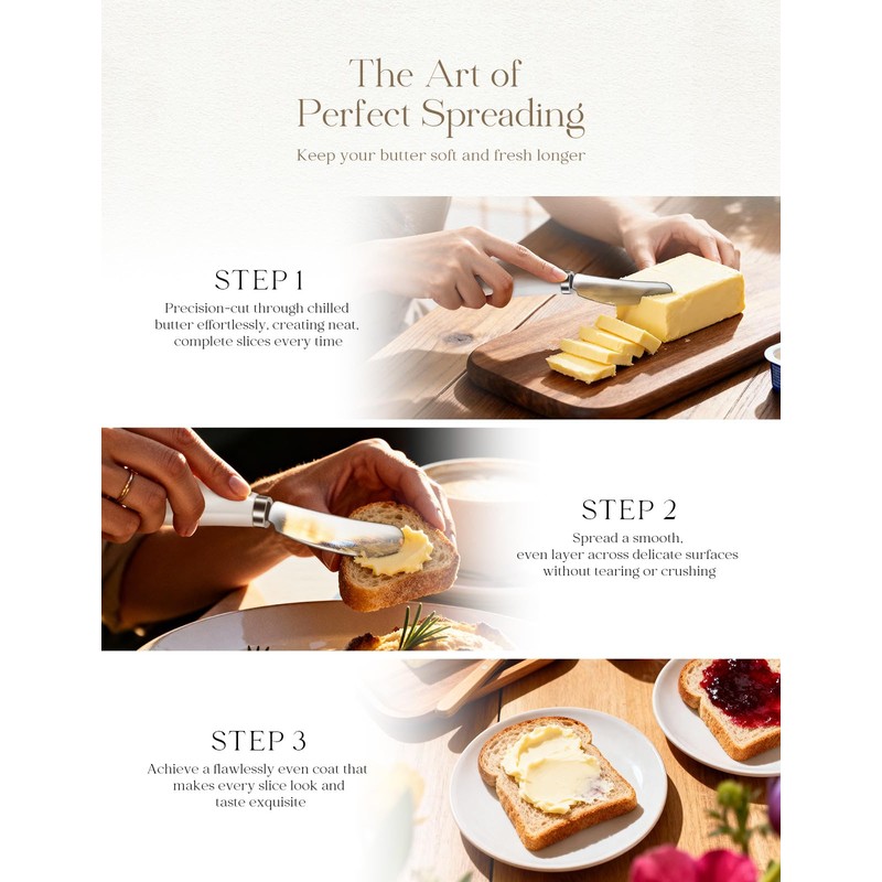 AISBUGUR 2 Pack Stainless Steel Butter Spreader Knife, Butter Knife