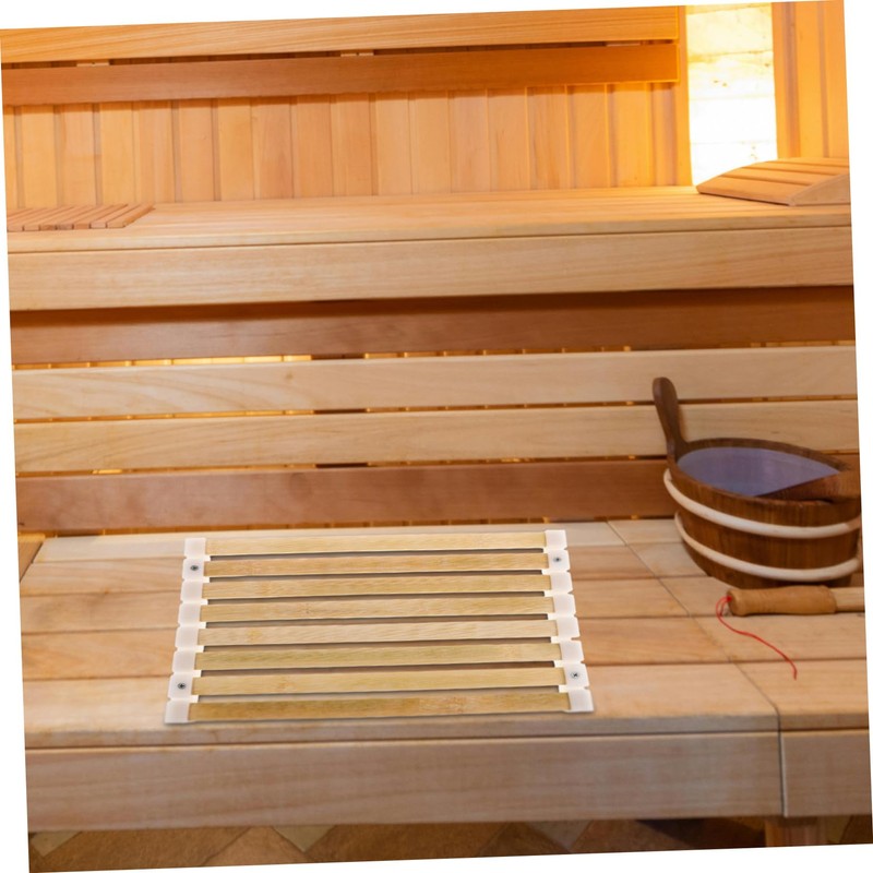 BIUDECO Bamboo Mat Sauna Seat Spa Bench Insulation and Comfort