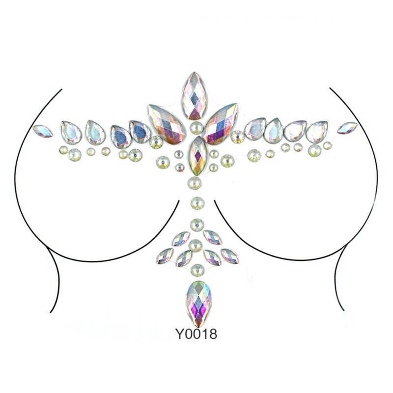 6Pcs Luminous Rhinestones Face Temporary Tattoos Glitter Festival Face Stickers