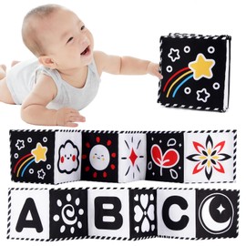High Contrast Baby Toys, High Contrast Bedside Cloth Book for Newborns 0-6 Months, Visual and Cognitive Developmental Sensory Toy, Durable and Versatile 81.5cm Stand Up Design