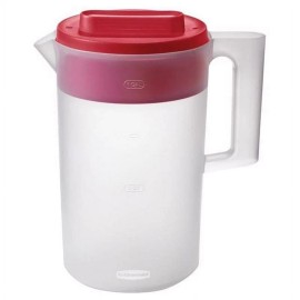 Unbranded Rubbermaid Simply Pour Clear/Red Pitcher Plastic 1 gal