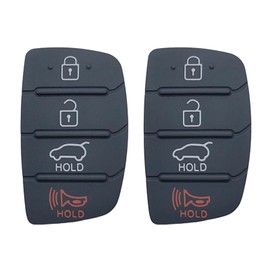 Replacement Key Fob Rubber Button Pad for Hyundai Santa Fe Sport Sonata 2018 2017 2016 2015 2014 2013 4 Button Keyless Entry Remote Control Flip Car Key Fob Case Cover (for Hyundai A - 2 Pcs)