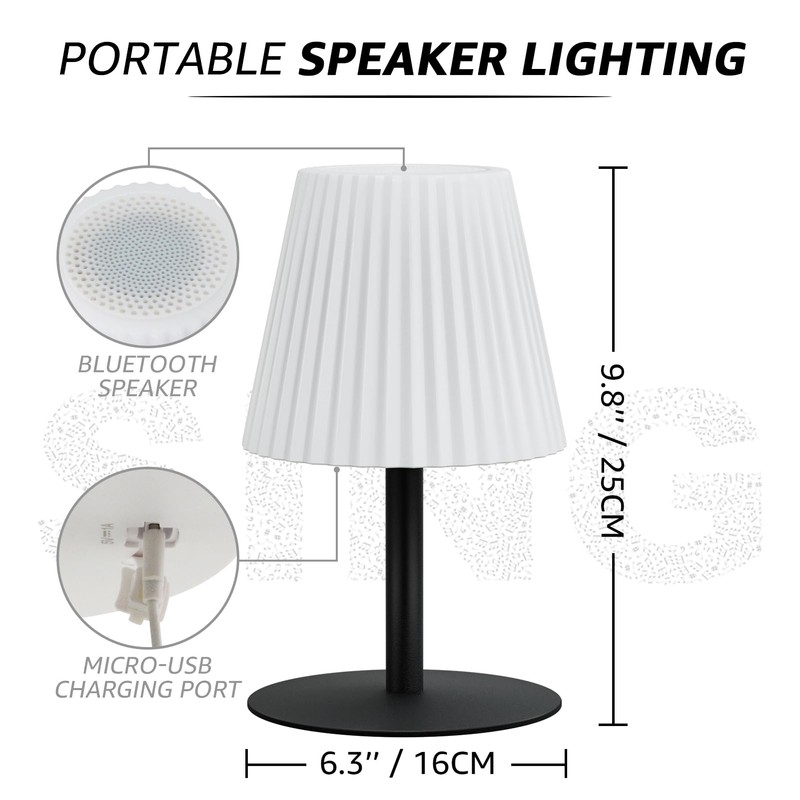 NiceBuy Shower Lamp with Dual Speaker Pair, IP44 Water-Resistant Shower