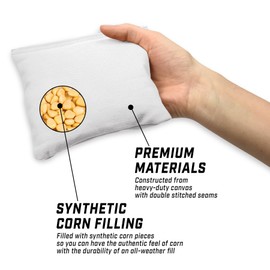 GoSports Cornhole Bean Bags Set of 4 - Regulation All Weather - White