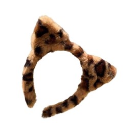 SHENHE Women's Fuzzy Leopard Ear Headband Cat Ears Cosplay Hair Accessories Hairhoop Brown One-Size