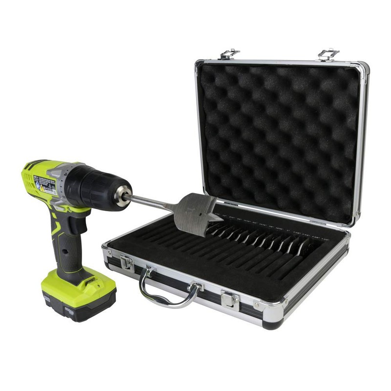 17-Piece Spade Bit Set with Case (6")