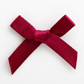 Italian Options Satin Craft Bows 100-Piece Pack, 3 cm Bow Width, Burgundy
