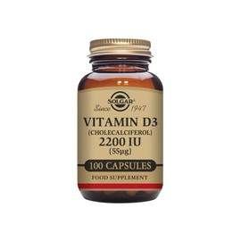 SOLGAR Solgar Vitamin D3 (Cholecalciferol) 2200 IU (55 g) Vegetable Capsules - Pack of 100 - Healthy Bones and Teeth - Supports Immunity and Muscle Function - Vegetarian