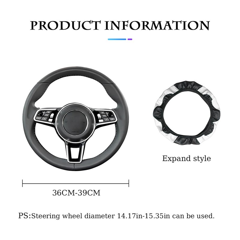 CGEAMDY Universal Car Steering Wheel Cover Non-Slip Breathable Durable Microfiber