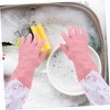 Healvian 2 Pair Dishwashing Gloves with Plush Lining Skid Rubber