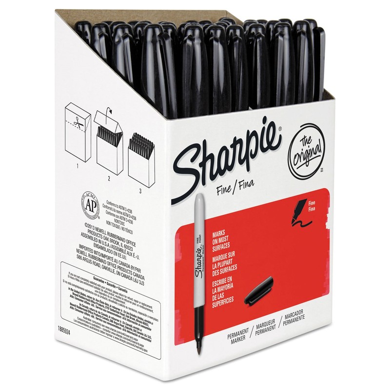 Sharpie 1884739 Fine Point Permanent Marker Black 36/Pack