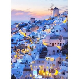 1000 Piece Puzzle for Adults Santorini Landscape Puzzles for Adults 1000 Pieces Skyline Sunset Jigsaw Puzzles 1000 Pieces Greece Buildings Puzzle 1000 Pieces Scenery 1000 Piece Puzzle 1000 Puzzle