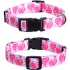 2 Pack Valentine's Day Dog Collar Adjustable Love Heart Small