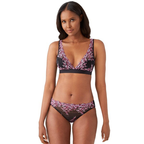 Wacoal Women's Embrace Lace Wire Free Convertible Bra, Opaque, Black/Berry