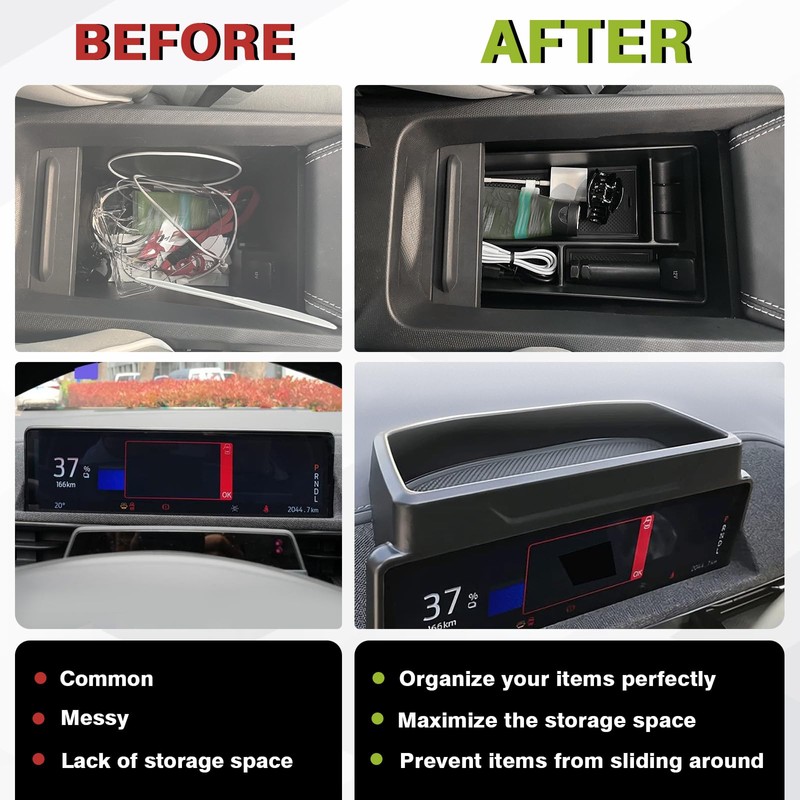 BestEvMod Center Console Organizer & Dash Tray Compatible with 2021-2024
