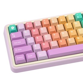GEKUCAP Custom Rainbow Color Keycaps, 150 Keys PBT Keycap Cherry Profile, Dye-Sublimation Colorful Keycaps for 61/64/68/84/87/100/104/108 Cherry MX Mechanical Keyboards