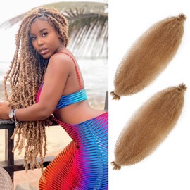 Springy Afro Twist Hair 30 Inch 2 Packs, Afro Twist Hair Pre Fluffed Spring Twist Hair Pre Separated Wrapping Hair for Soft Locs Hair Extensions (30 Inch (Pack of 2), 27#)