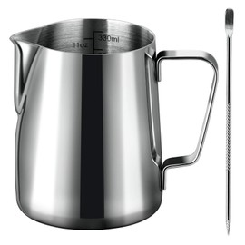 Love-KANKEI Milk Pitcher Milk Jug Stainless Steel Latte Art 350ml (12oz) Silver