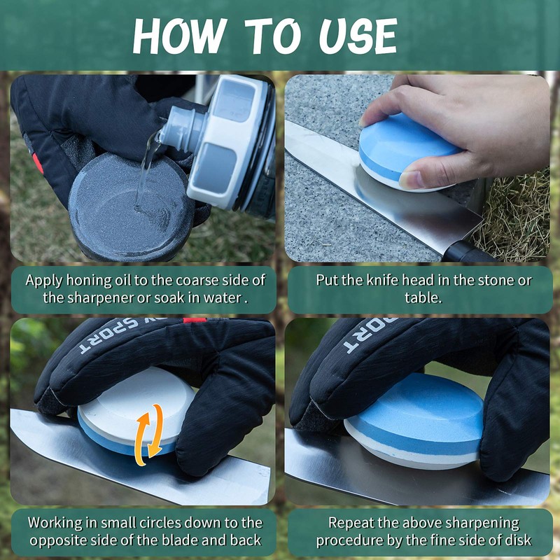 4 Axe Sharpener Tools with Sheath, Multipurpose Axe Sharpener Stone
