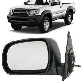 UPPARTS Side Mirror Replacement For 2005 2006 2007 2008 2009 2010 2011 Toyota Tacoma Base Pre Runner - Driver Side Mirror Includes Clear Glass, Housing, Cover - Non-Heated, Paintable, Manual Foldable