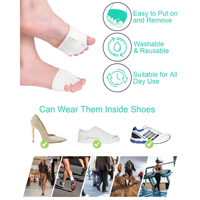 PGRODE 3 Pairs Metatarsal Pads Toe Spacers Separators for Bunion