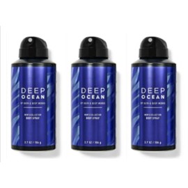 Bath & Body BODY SPRAY Mens Collection [3 Pack] 3.7 oz / 104 g (Packaging may Vary) (DEEP OCEAN)