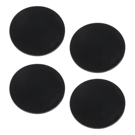 RDEXP Silicone Black 60x2mm Round Self Adhesive Pads for Furniture Cabinet Pack of 4