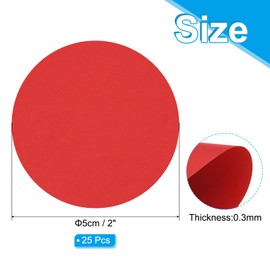 PATIKIL 2inch Circle Card Stock, 25Pcs Round Shape Cutouts Paper Thick Cardstock Coaster for DIY Craft Projects Classroom Bulletin Board Decor, Red