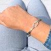 Peach Bomb Silver Bangle For Women with Knot Open Bracelet
