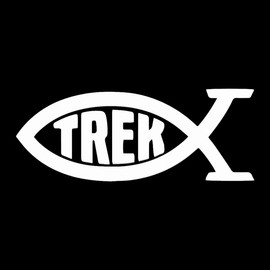 EvolveFISH ST Trek Fish Weatherproof Vinyl Decal - [White][5"]