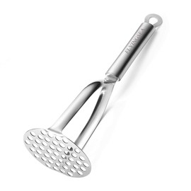Potato Masher,Professional 18-10 Stainless Steel Potato Masher,Garlic Press,Cooking and Kitchen Gadget. (Two-sided)