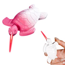 Torch Lighter, Creative Desktop Golden Turtle Butane Lighter, Cool Portable Gas Lighter, Adjustable Jet Red Flame Lighter, Refillable Butane Lighter for Mens Friends Gift-s (Without Butane)-Pink White