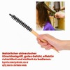 Mini Round Brush Nylon Bristles Short Hair Styling Wooden Handle