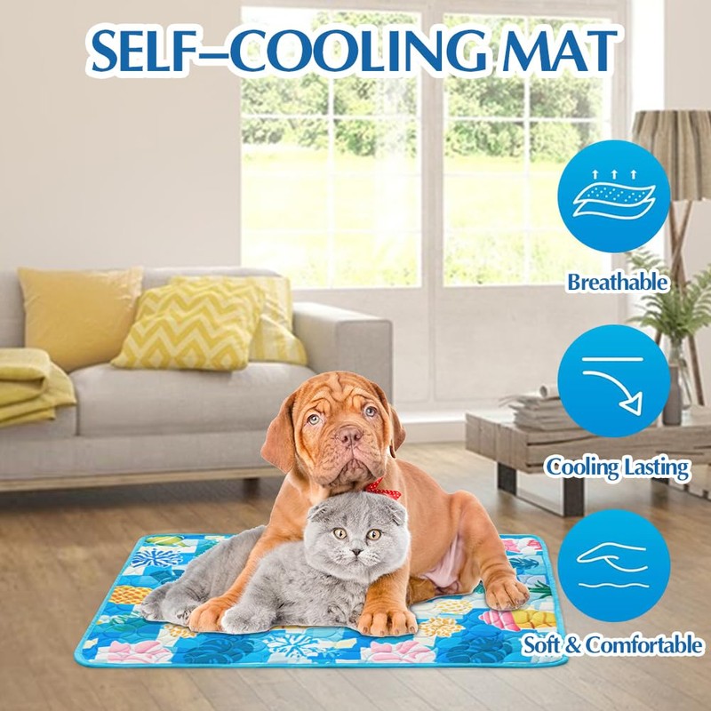 RANJIMA Cooling Mat for Dogs, Large, Self-Cooling Dog Mat, 100