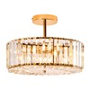 VONLUCE Crystal Light Fixture, Modern Semi Flush Mount Ceiling Light,