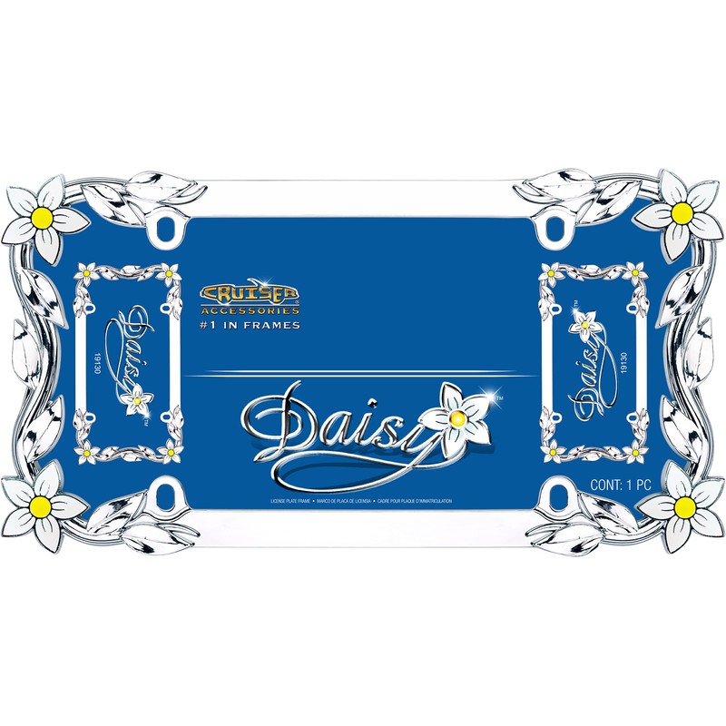 Cruiser Accessories 19130 Daisy License Plate Frame, Chrome/Painted