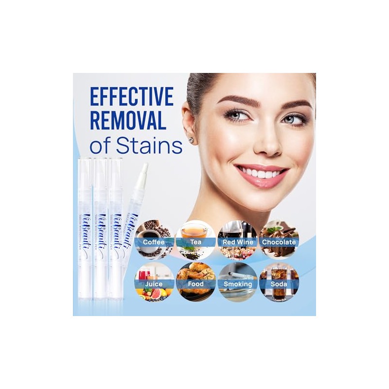 VieBeauti Teeth Whitening Pen (4 Pcs), 40+ Uses, Effective, Painless,