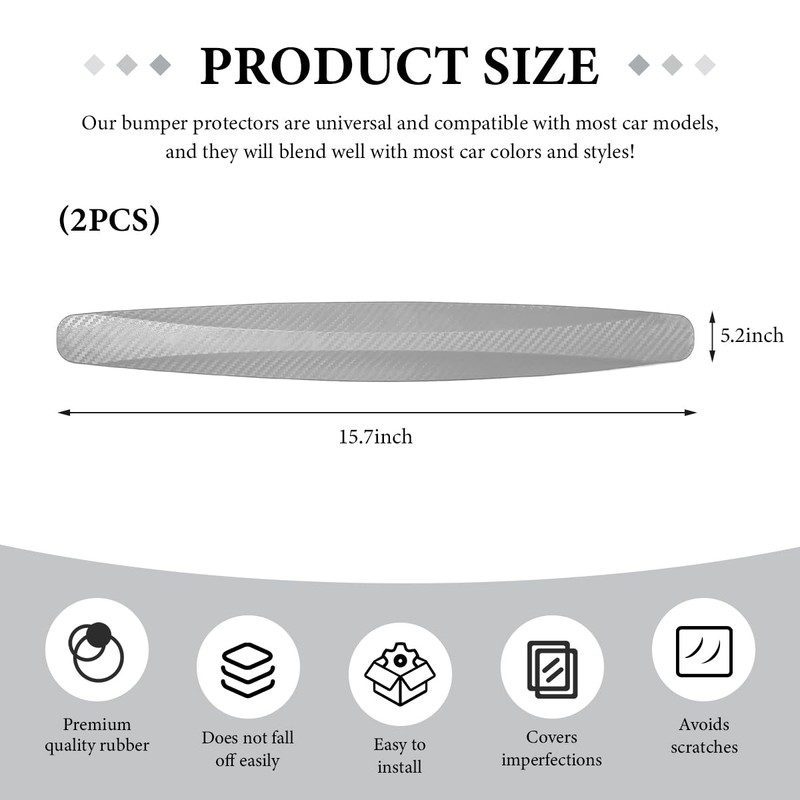 SHMZK 2 PCS Car Bumper Guard Strip, Anti-Scratch Vehicle Bumper