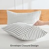 JELLYMONI 100% Natural Cotton Striped King Pillowcases Set, 2 Pack