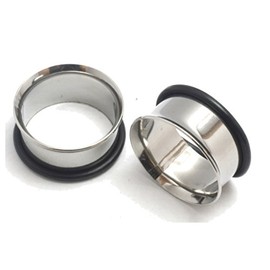 Zaya Body Jewelry Pair Single Flare Stainless Steel Tunnels Gauges Ear Stretching Kit 00g 7/16 1/2 9/16 5/8 3/4 7/8 1 Inch (3/4" 19mm)