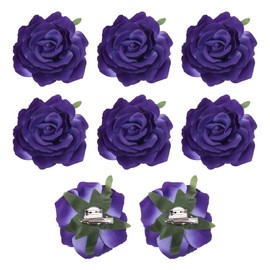 Sourcing Map 8 Pcs Purple Rose Flower Hair Clips, 3.9 Inch Flower Hair Pins, Women's Hair Accessories
