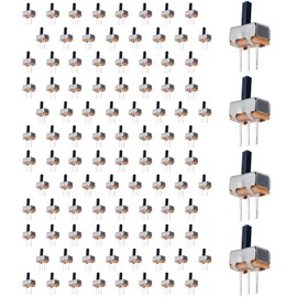 JIQI 5mm/0.2" High Knob Vertical Micro Mini Slide Switchs,3 Pin 2 Position DC 50V 0.5A 1P2T SPDT Toggle Switches Panel Mount 12D00-G5(100PCS)