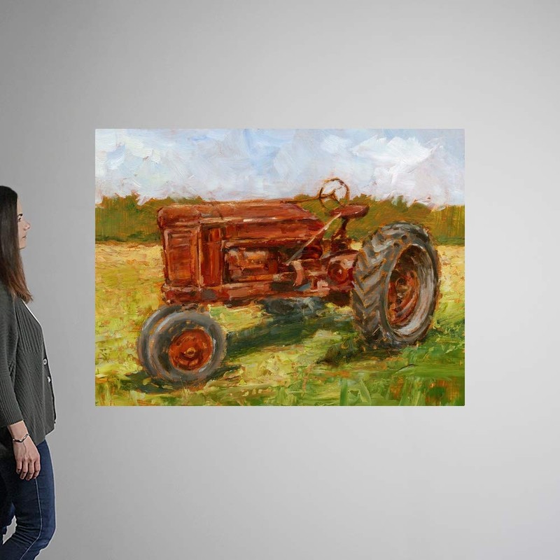CANVAS ON DEMAND Rustic Tractors II Wall Decal, Agriculture Artwork