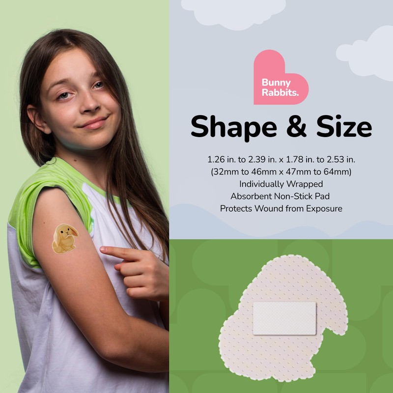BioSwiss Bandages, Bunny Rabbits Shaped Self Adhesive Bandage, Latex Free