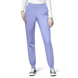 WonderWink Womens Comfort Waist Cargo Jogger Medical Scrubs Pants, Ceil Blue, X-Small US