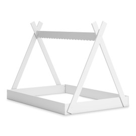 Signature Design by Ashley Hallityn Casual Youth/Toddler Floor Full Tent Bed, No Box Spring Needed, White