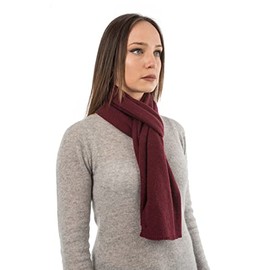 Dalle Piane Cashmere - Scarf made of 100% cashmere - made in Italy - for men / women, bordeaux, One size